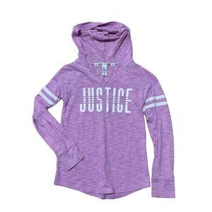 COPY - Justice purple hooded pullover long sleeve shirt Girls size 8 1365
